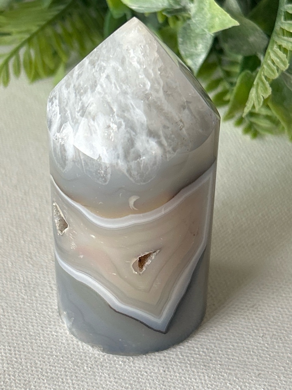 Polished agate tower 3”